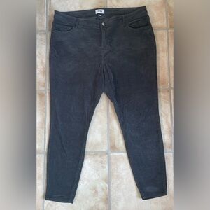 PISTOLA Dark Gray Corduroy High Waist Tapered Skinny Leg; size 16W